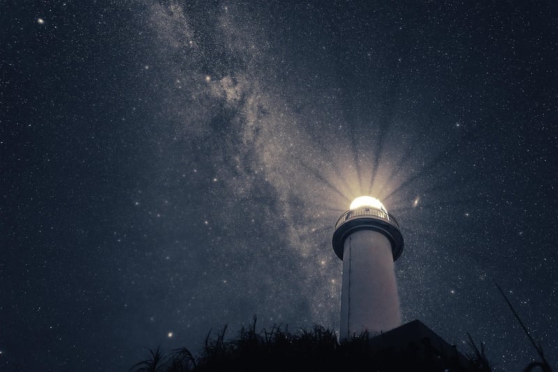Explorers in a night sky